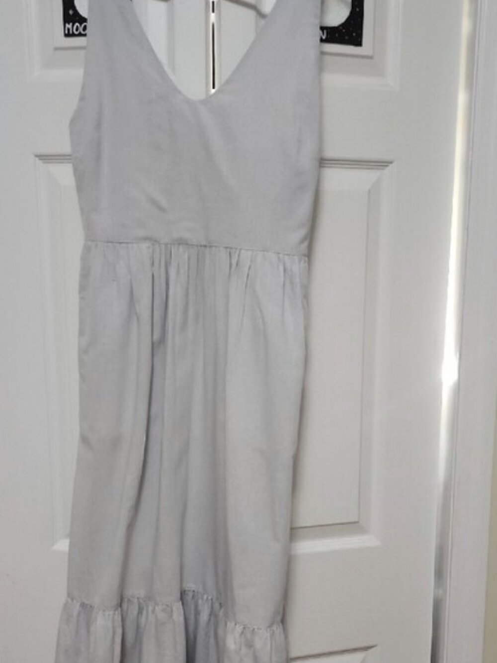 Pact Light Gray V-Neck Sleeveless Maxi Dress